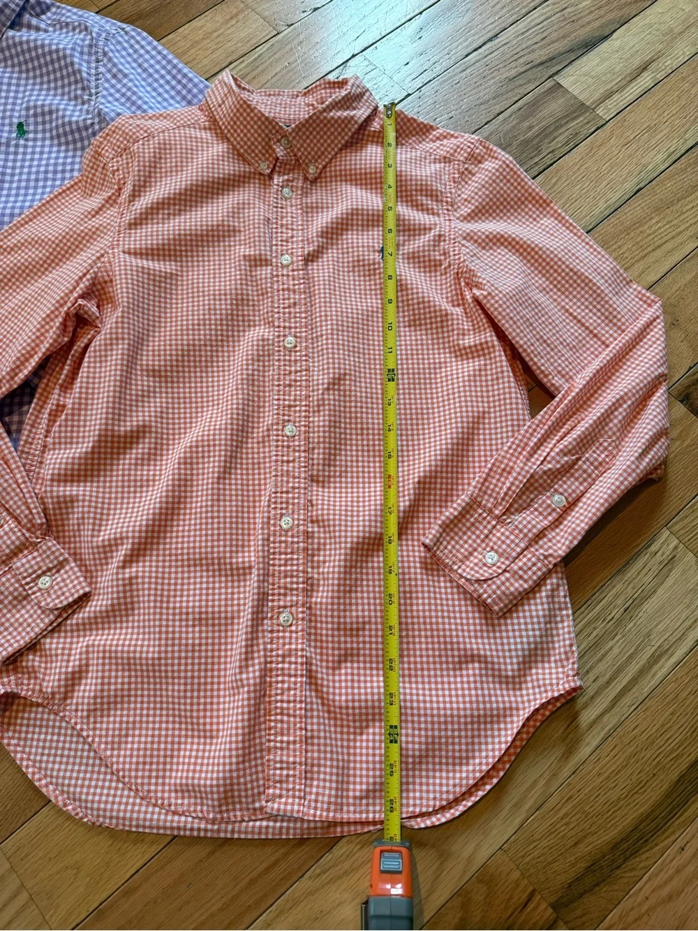 Ralph Lauren Polo Purple/Orange Button Down Shirt Boys Size L 14-16 Lot Of 2
